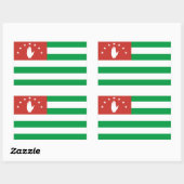 Sticker Rectangulaire Drapeau de l'Abkhazie patriotique (Feuille)
