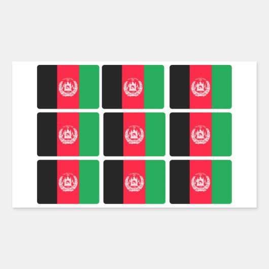 Sticker Rectangulaire Drapeau de l'Afghanistan x 9 (Devant)
