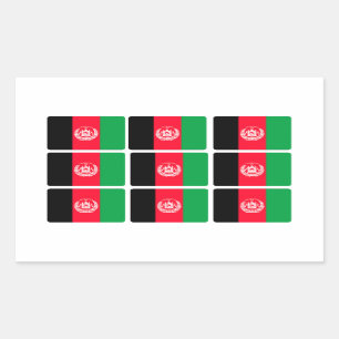 Sticker Rectangulaire Drapeau de l'Afghanistan x 9