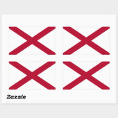 Sticker Rectangulaire Drapeau de l'Alabama (Feuille)
