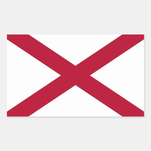 Sticker Rectangulaire Drapeau de l'Alabama (Devant)