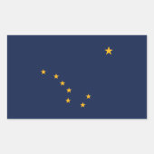 Sticker Rectangulaire Drapeau de l'Alaska bleu et or (Devant)