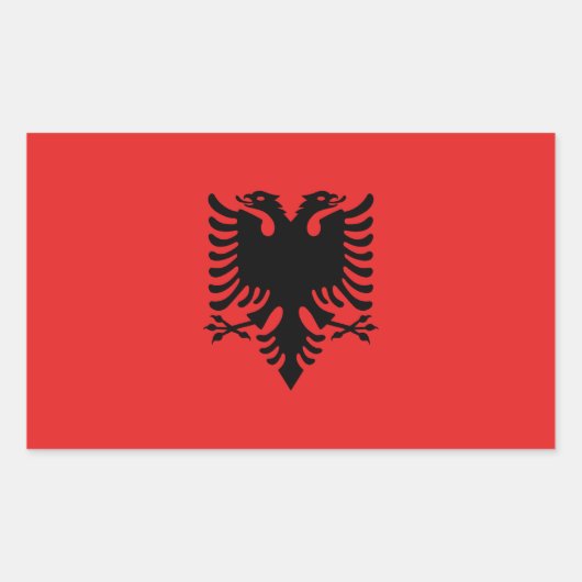Sticker Rectangulaire Drapeau de l'Albanie (Devant)