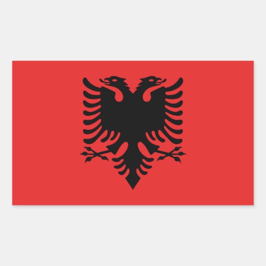 Sticker Rectangulaire Drapeau de l'Albanie (Devant)