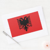 Sticker Rectangulaire Drapeau de l'Albanie (Enveloppe)