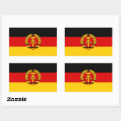 Sticker Rectangulaire Drapeau de l'Allemagne de l'Est FOUR (Feuille)