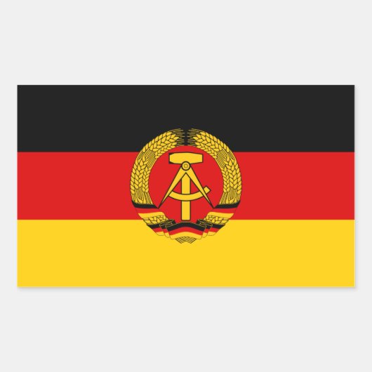 Sticker Rectangulaire Drapeau de l'Allemagne de l'Est FOUR (Devant)