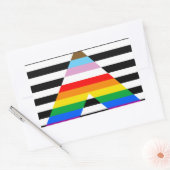 Sticker Rectangulaire Drapeau de l'Ally Pride de progression LGBTQ (Enveloppe)