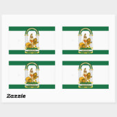 Sticker Rectangulaire Drapeau de l'Andalousie (Espagne) (Feuille)