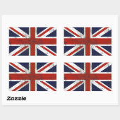 STICKER RECTANGULAIRE DRAPEAU DE L'ANGLETERRE (Feuille)