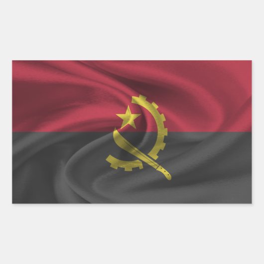 Sticker Rectangulaire Drapeau de l'Angola (Devant)