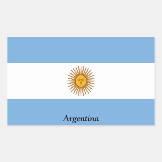 Sticker Rectangulaire Drapeau de l'Argentine (Devant)