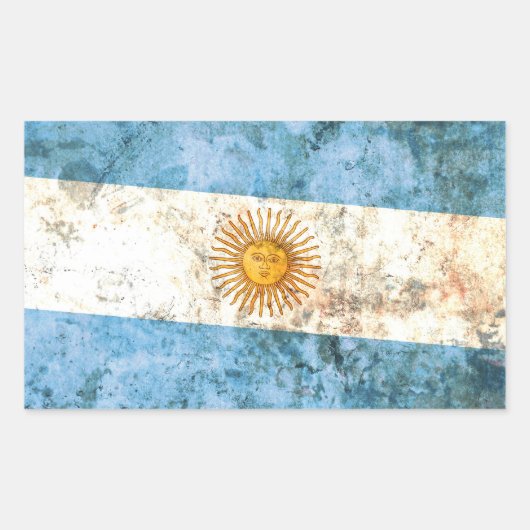 Sticker Rectangulaire Drapeau de l'Argentine (Devant)