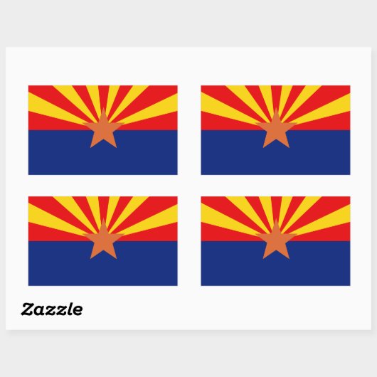 Sticker Rectangulaire Drapeau de l'Arizona (Feuille)