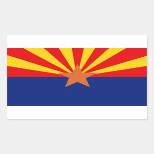 Sticker Rectangulaire Drapeau de l'Arizona