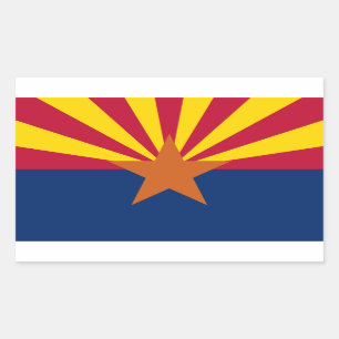 Sticker Rectangulaire Drapeau de l'Arizona