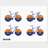 Sticker Rectangulaire Drapeau de l'Arizona à vélo (Feuille)