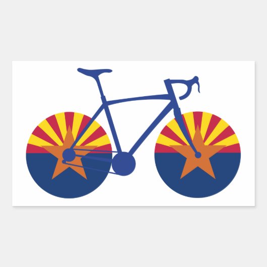 Sticker Rectangulaire Drapeau de l'Arizona à vélo (Devant)