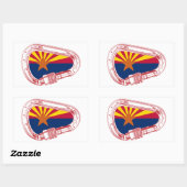 Sticker Rectangulaire Drapeau de l'Arizona Escalade carabiner (Feuille)