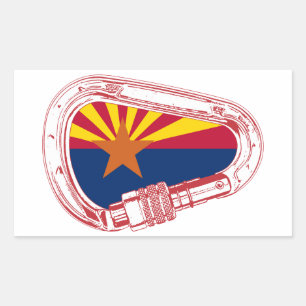 Sticker Rectangulaire Drapeau de l'Arizona Escalade carabiner