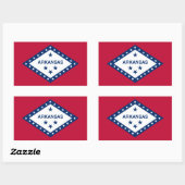 Sticker Rectangulaire Drapeau de l'Arkansan, Drapeau de l'Arkansas (Feuille)