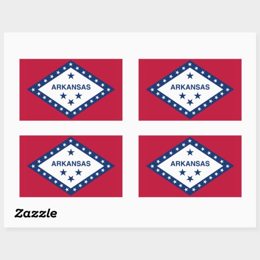 Sticker Rectangulaire Drapeau de l'Arkansas (Feuille)
