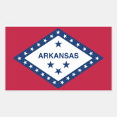 Sticker Rectangulaire Drapeau de l'Arkansas (Devant)