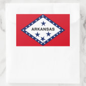 Sticker Rectangulaire Drapeau de l'Arkansas (Sac)