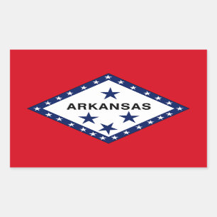 Sticker Rectangulaire Drapeau de l'Arkansas