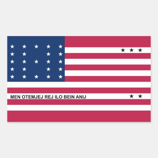 Sticker Rectangulaire Drapeau de l'atoll de Bikini Patriotique (Devant)