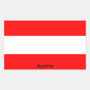 Sticker Rectangulaire Drapeau de l'Autriche