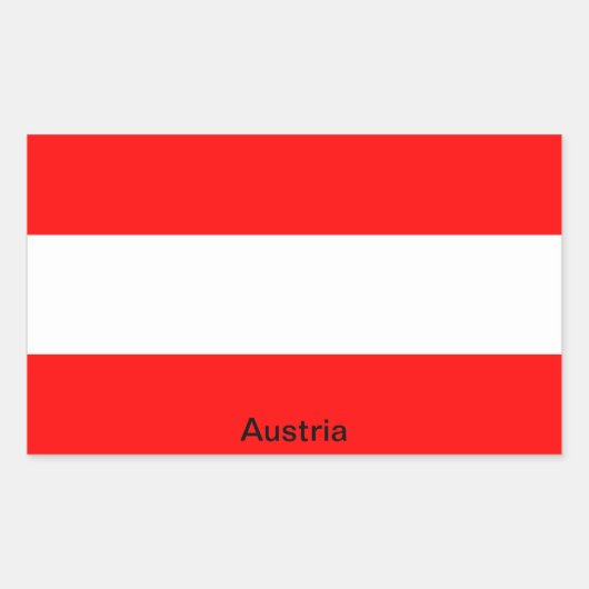 Sticker Rectangulaire Drapeau de l'Autriche (Devant)