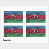 Sticker Rectangulaire Drapeau de l'Azerbaïdjan (Feuille)