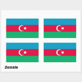 Sticker Rectangulaire Drapeau de l'Azerbaïdjan patriotique (Feuille)