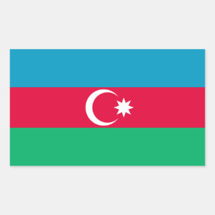 Sticker Rectangulaire Drapeau de l'Azerbaïdjan patriotique