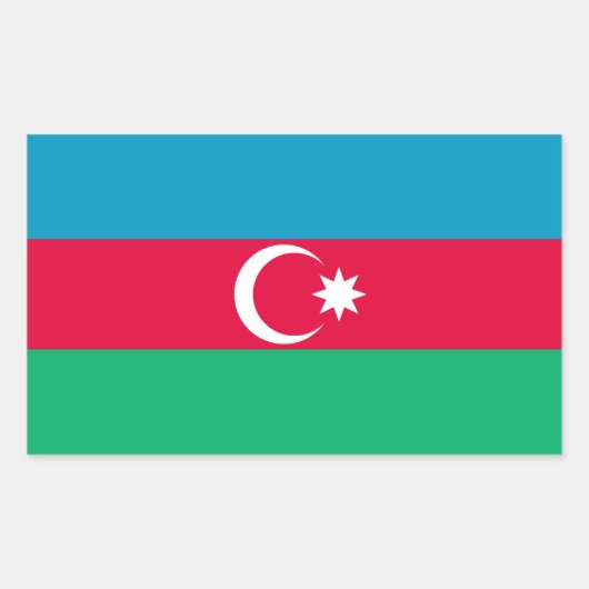 Sticker Rectangulaire Drapeau de l'Azerbaïdjan patriotique (Devant)