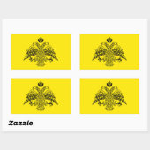 Sticker Rectangulaire Drapeau de l'Eglise orthodoxe grecque Mont Athos r (Feuille)