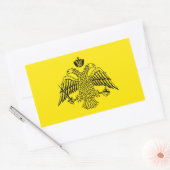 Sticker Rectangulaire Drapeau de l'Eglise orthodoxe grecque Mont Athos r (Enveloppe)