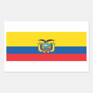 Sticker Rectangulaire Drapeau de l'Equateur/Ecuadorian