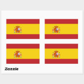 Sticker Rectangulaire Drapeau de l'Espagne (Feuille)