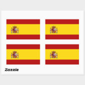 Sticker Rectangulaire Drapeau de l'Espagne (Feuille)