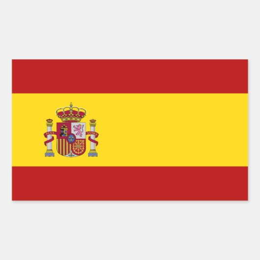 Sticker Rectangulaire Drapeau de l'Espagne (Devant)