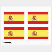 Sticker Rectangulaire Drapeau de l'Espagne (Feuille)