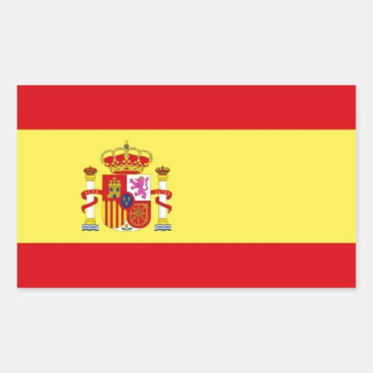 Sticker Rectangulaire Drapeau de l'Espagne (Devant)