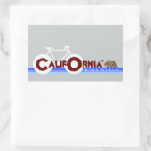 Sticker Rectangulaire drapeau de l'état de Californie à vélo (Sac)