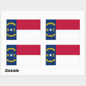 Sticker Rectangulaire Drapeau de l'État de Caroline du Nord (Feuille)