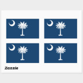 Sticker Rectangulaire Drapeau de l'État de Caroline du Sud (Feuille)