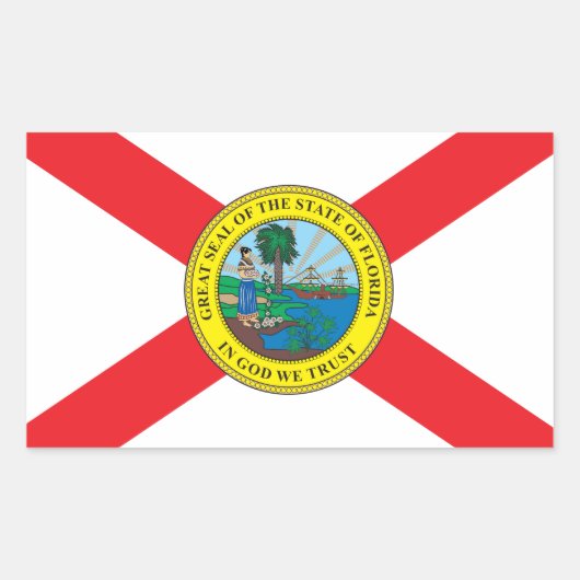 Sticker Rectangulaire Drapeau de l'État de Floride (Devant)