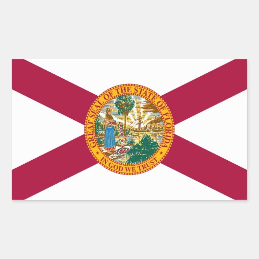 Sticker Rectangulaire Drapeau de l'État de Floride (Devant)