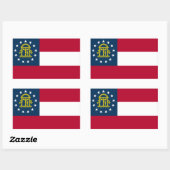 Sticker Rectangulaire Drapeau de l'État de Géorgie (Feuille)